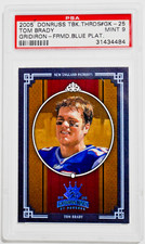 2005 Donruss Gridiron Framed Blue Platinum Tom Brady /10 SSP PSA 9 picture