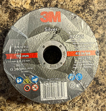 25 pcs 3M Silver 87465 Type 1 Cut-Off Wheel 4-1/2x0.045in 7/8in 36 Grit AO picture