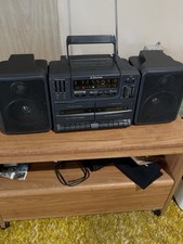 VTG Emerson AC2420 Dual Deck Stereo Radio Cassette Recorder Boombox Tested Works picture