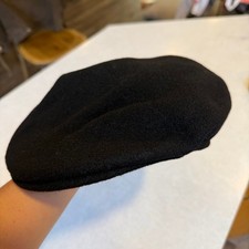 Kangol Wool 504 Flat Cap Black Ivy Newsboy Hat Size XL picture