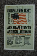 Abraham Lincoln #3 campaign poster 1864 National Union Ticket picture