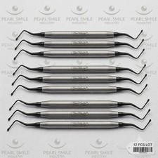 lot of 9pcs Hu-Friedy CL86X86 Lucas DE Surgical Curette, Black Line picture