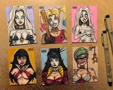 4 CUSTOM ACEO ART CARDS BY MRAM FOR COMMISSION / ANY CHARACTER YOU CAN THINK OF picture