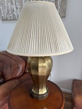 Frederick Cooper RARE Pair of Vintage Faceted Brass Lamps With Original Shades picture