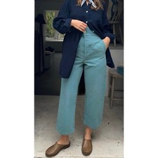 RUDY JUDE High Season Pants Womens 3 Sea Canvas Utility High Rise Tie Waist NEW picture