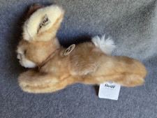 NWT Steiff Plush Lying Rabbit Floppy Bunny 079986 10in Tan West Germany picture
