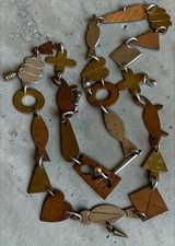Rare Artist Thomas Mann Sterling Silver Mixed Metals Signed Necklace 22” picture