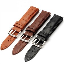 Leather Watch Band Croc Pattern Strap Men Women Brown Black Red Pink picture