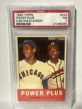 Topps 1963 Topps Power Plus #242 Ernie Banks Hank Aaron PSA 7 Graded picture