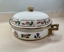 VTG Tabletops Unlimited Botanical Gardens 2.5 Qt Covered Casserole Brass Handles picture