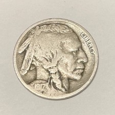 1917-D Buffalo Nickel VG , Tougher Date Partial Horn Rev Scr.  picture