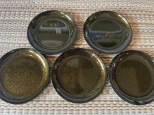 Wajima Nuri Lacquer Plates Set of 5 13cm Wooden Box  Condition picture