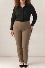 NWT Talbots Women’s Size 14P Brown Rayon Blend Pull On Pant picture