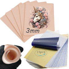 20Pcs Tattoo Practice Skin Kit - 5Pcs Thick 3Mm Fake Skin & 15Pcs A4 picture