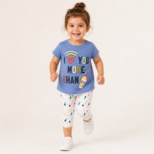 Carter's  Toddler Girls' 2 Piece Graphic Tee & Capri Leggings Set  2T picture