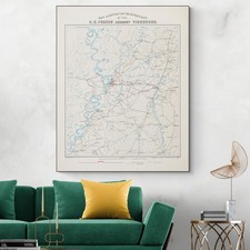 1863 Civil War Vicksburg Campaign Map – Troops, Forts & Siege Geography picture