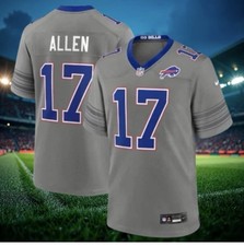 NFL BUFFALOBILLS JERSEY JOSH ALLEN #17 GRAY NICKEL CITY EDITION  picture