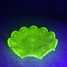 uranium-George Davidson Glow Bowl Plate Candy Dish 6” picture