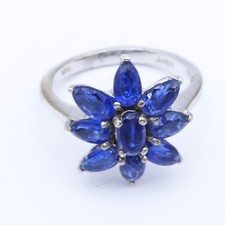 New Djoy Cashmere Kyanite Sterling Silver Blue 2.5 ctw Flower sz 7 Ring picture