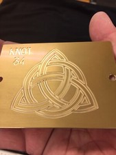 CELTIC KNOT 3” X 4” MASTER TEMPLATE BRASS ENGRAVING PLATE FOR NEW HERMES TRAY  picture