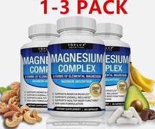New 3X Toplux Nutrition Magnesium Complex 1000mg Supports 8 Elemental Magnesium picture