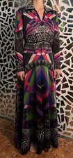 Emilia Bellini goddess silk&metallic maxi dress vintage gem from 1960s picture
