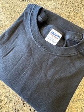 Vintage Y2K Dead Stock Blank T-shirt  XL Boxy Black Gildan Heavy Weight Cotton ￼ picture