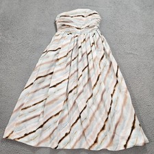 ALC Dress Womens 10 Mint Multi Tara Tie Dye Stripe Strapless Midi Watercolor picture
