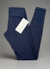 NWT-Lululemon Wunder Under Pants Women's 4 Deep Navy Luon Stretch Wicking picture