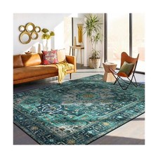 Moynesa Ultra-Thin Washable 10x14 Area Rugs for Living Room, Teal Large Livin... picture