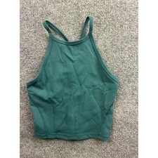 Lululemon Ebb to Train Tank Top Womens 4 Green High Neck Strappy Cropped Yoga picture