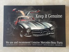 RARE Keep It Genuine MERCEDES-BENZ Parts Shop Dealership Canvas Sign Wall Art picture