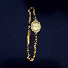 Bulova Vintage Women’s Manual Wind Gold Filled Cushion Watch White Dial picture