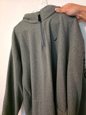 Nautica Men's Solid Gray Fleece 1/4 Zip Mock Neck Sweatshirt 3XL picture
