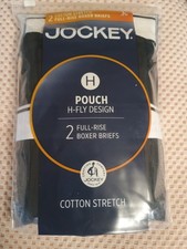 Jockey Mens H Fly Pouch  (2 Pack Boxer Brief ) Full Rise Cotton Stretch  Large  picture