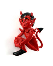 Winking Devil Pin | Red & Black | 1 5/8