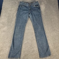 Gap Jeans Womens 8L Long Blue Low Rise Curvy Straight Medium Wash Stretch Denim picture