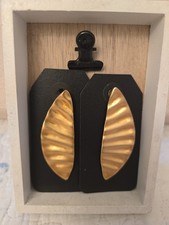 Vintage 1980's JILBARI Signed Gold Plated Earrings Clip On Earclimbers Unique picture