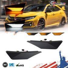 For 2016-2021 Honda Civic Sequential LED Side Marker Lights Turn Signal DRL Lamp picture