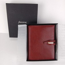 Filofax Panama Pocket Organizer Planner Maroon Deluxe Leather 2010 New w/ Flaw picture