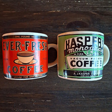 Vintage 1992 EverFresh Coffee ceramic mugs - Coffees of Yesteryear collection picture
