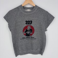 Vtg 80s Bear Bryant Sweatshirt Small 34-36 Cropped Cut Off Sleeves 1984 Alabama picture