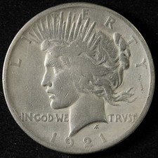 1921 High Relief $1 Silver Peace Dollar-  USA picture