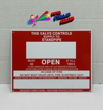 This Valve Controls Supply To Standpipe Sprinkler Safety Sign 7