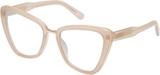 QUAY Australia All Talk Cat Eye Designer Blue Light Glasses in Bone White 58 mm picture