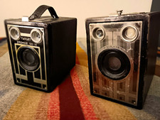 Kodak Target Brownie Six-16 Vintage Box Cameras, Black (2 Cameras) picture