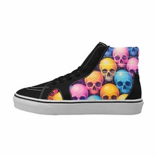 MEN'S Dripping Candy Skull Neon Fantasy Sneakers | Freaky Shoes® picture