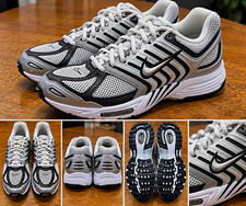 Nike Men’s Low Top Mesh Lace-Up Sneakers Silver/Black/White Rubber Outsole picture