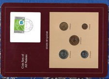 Coin Sets of All Nations Qatar 1973 - 1987 UNC 25, 50 Dirhams 1987 picture
