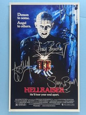 HELLRAISER MOVIE POSTER 11x17 SIGNED by 3 AUTHENTICATED withCOA  picture